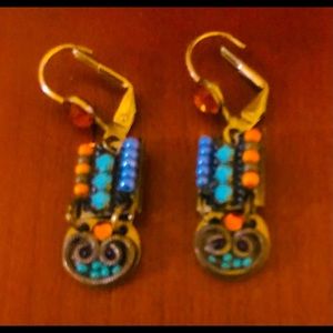 Multi-colored beaded earrings